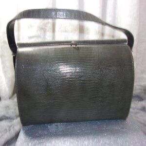 E-80 VINTAGE JOYCE GREEN LEATHER HANDBAG